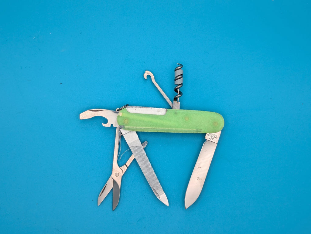 Custom Victorinox Trail Guide Swiss Army Knife! Firefly Green Glowing Scales!