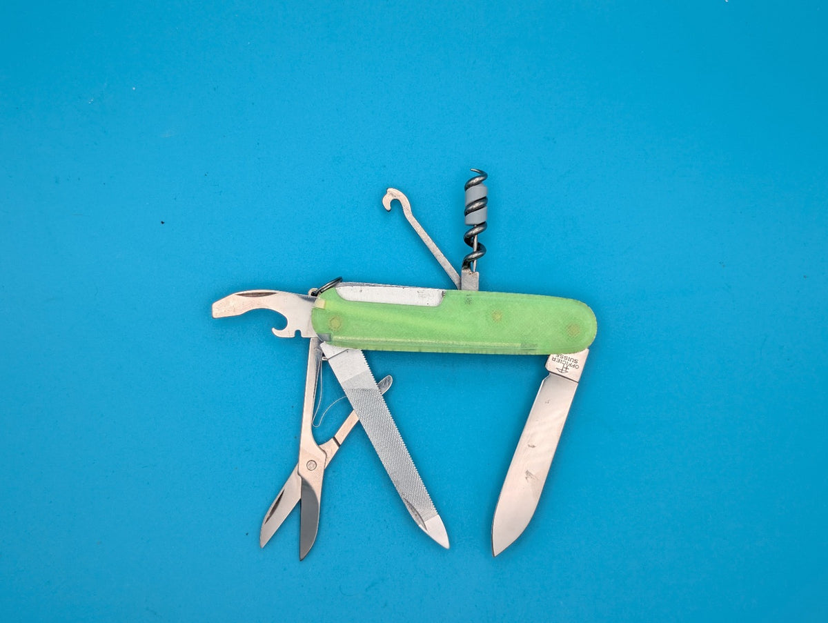 Custom Victorinox Trail Guide Swiss Army Knife! Firefly Green Glowing Scales!