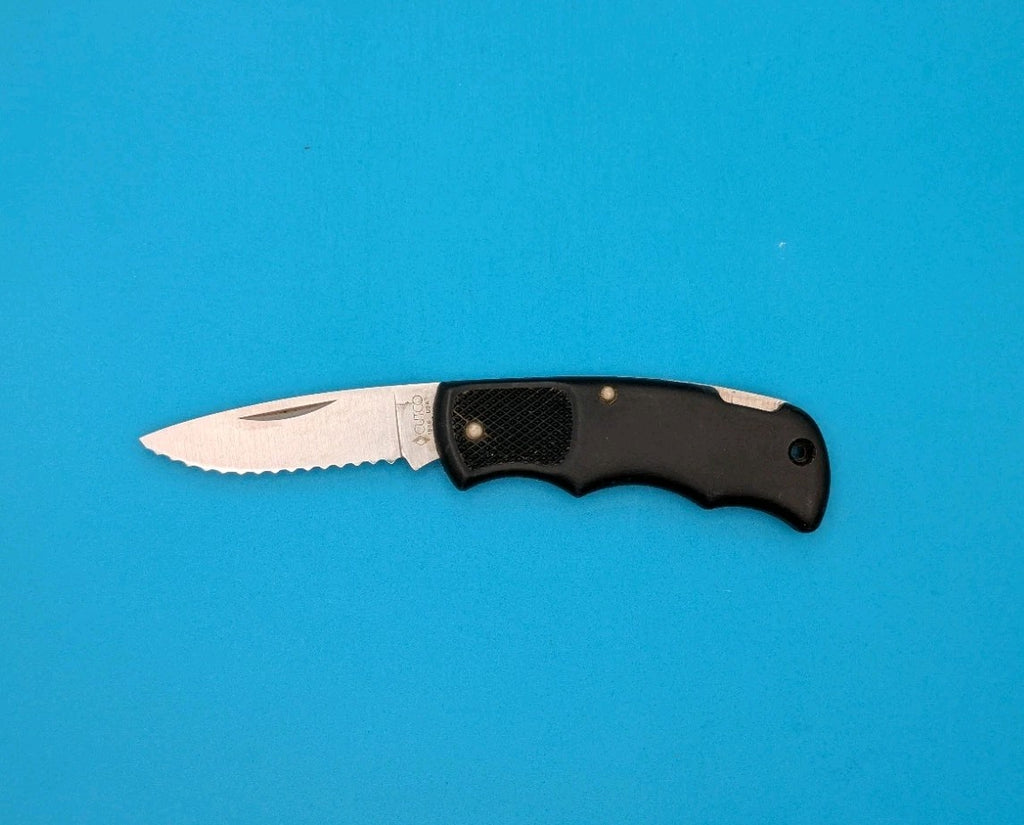 Cutco 1886 Serrated Edge Blade USA Lockback Knife! Black Handle!