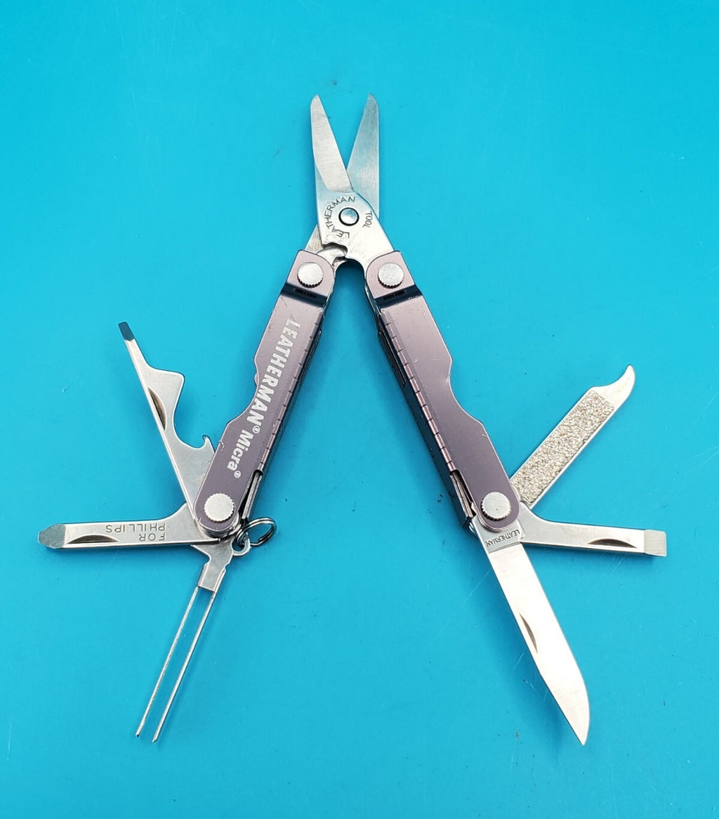 Leatherman Micra Multi-Tool, Knife, Scissors, Key Ring, Gray!