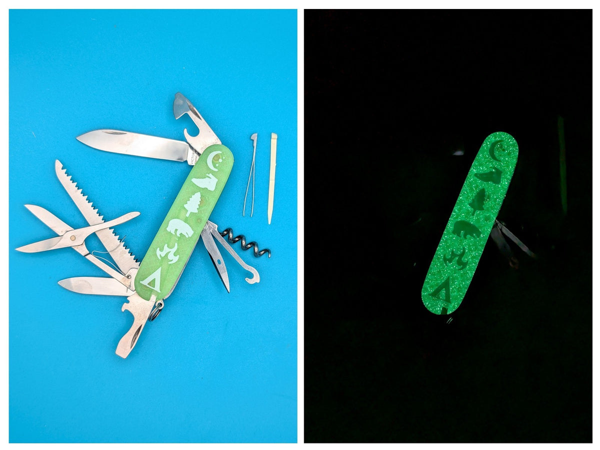 Victorinox Huntsman Firefly Green Glow in the Dark Swiss Army Knife Multi Tool!