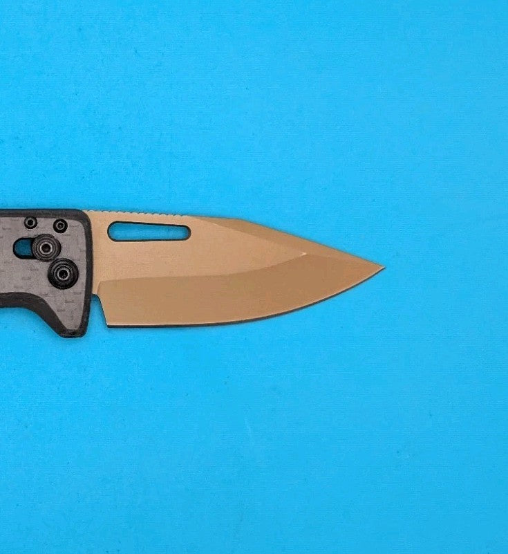 SOG Ultra Folding Knife 2⅞" Gold TiNi CPM S35VN Steel Blade Carbon Fiber Handle