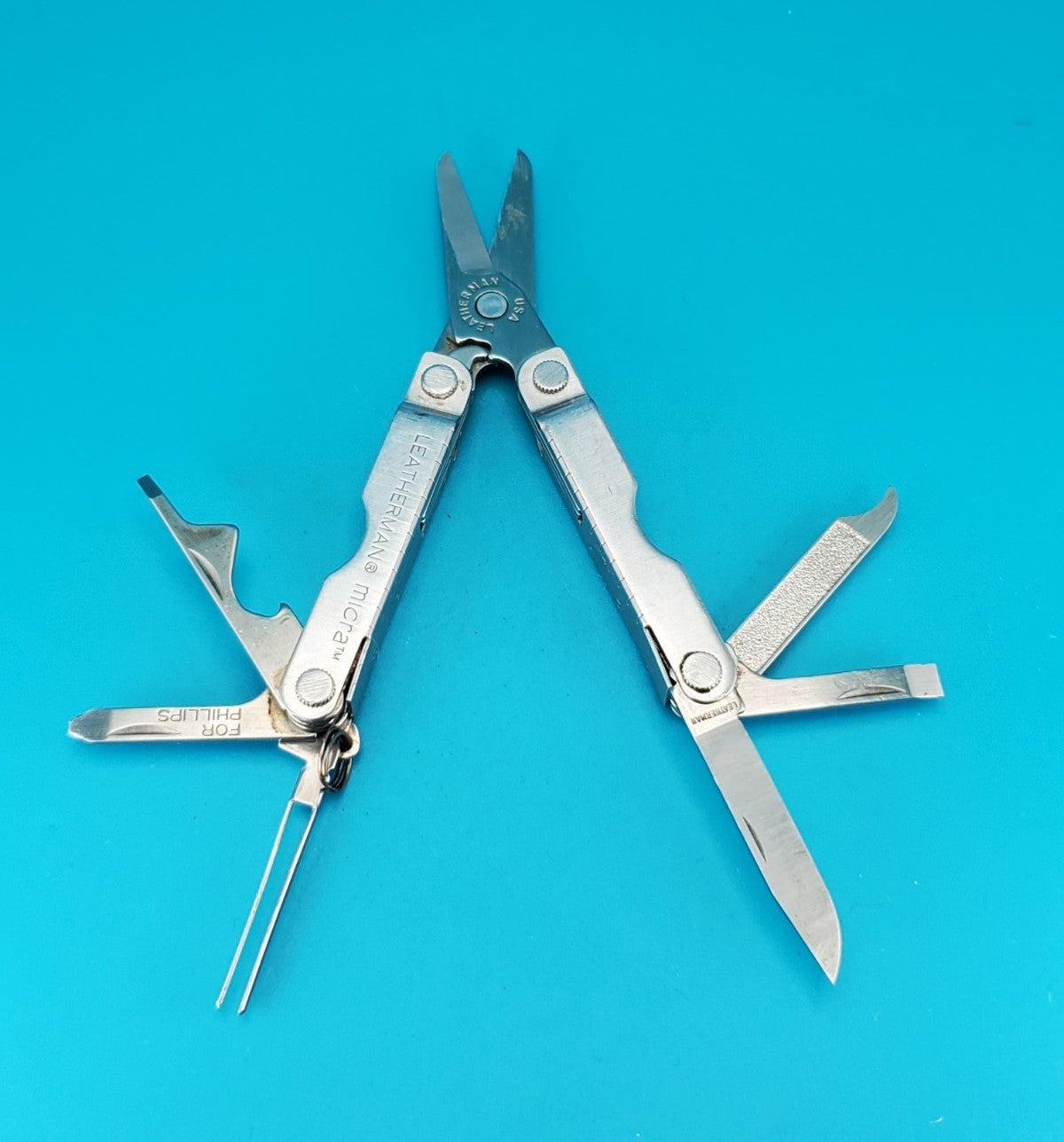 Leatherman Micra Multi-Tool, Knife, Scissors, Key Ring, Stainless!