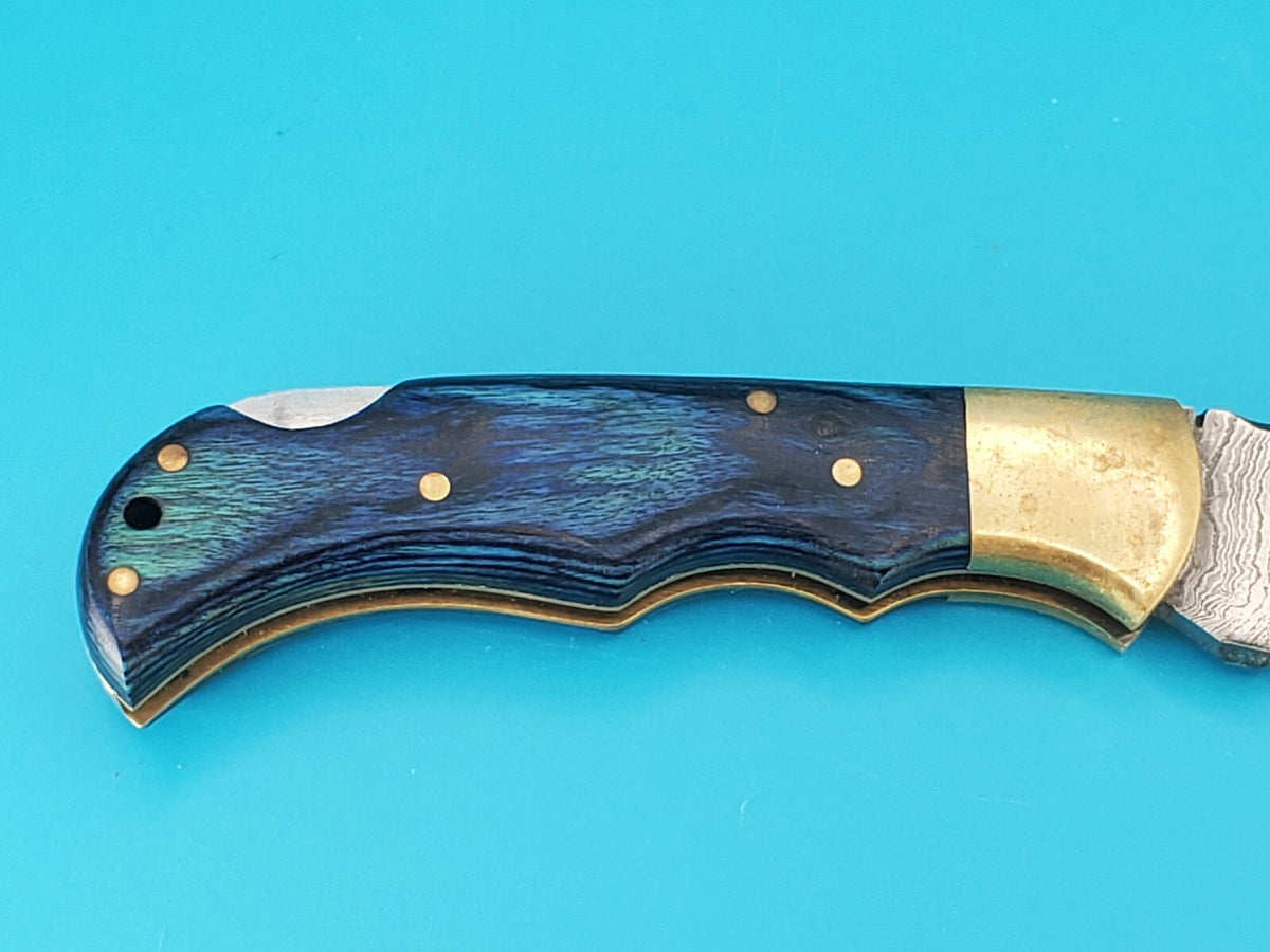 Smoky Mountain Blade Hand Forged Damascus Steel Plain Edge Folding Pocket Knife!