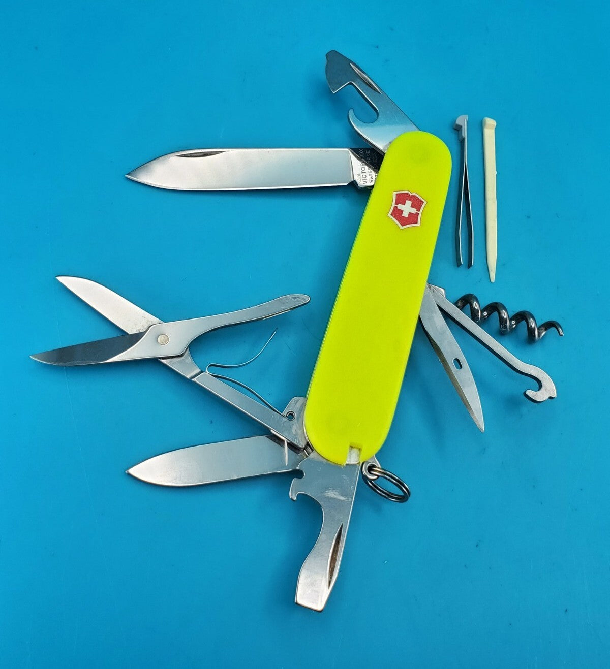 Victorinox Climber Stayglow Swiss Army Knife Multi Tool! *CHIPPED BACK SCALE*