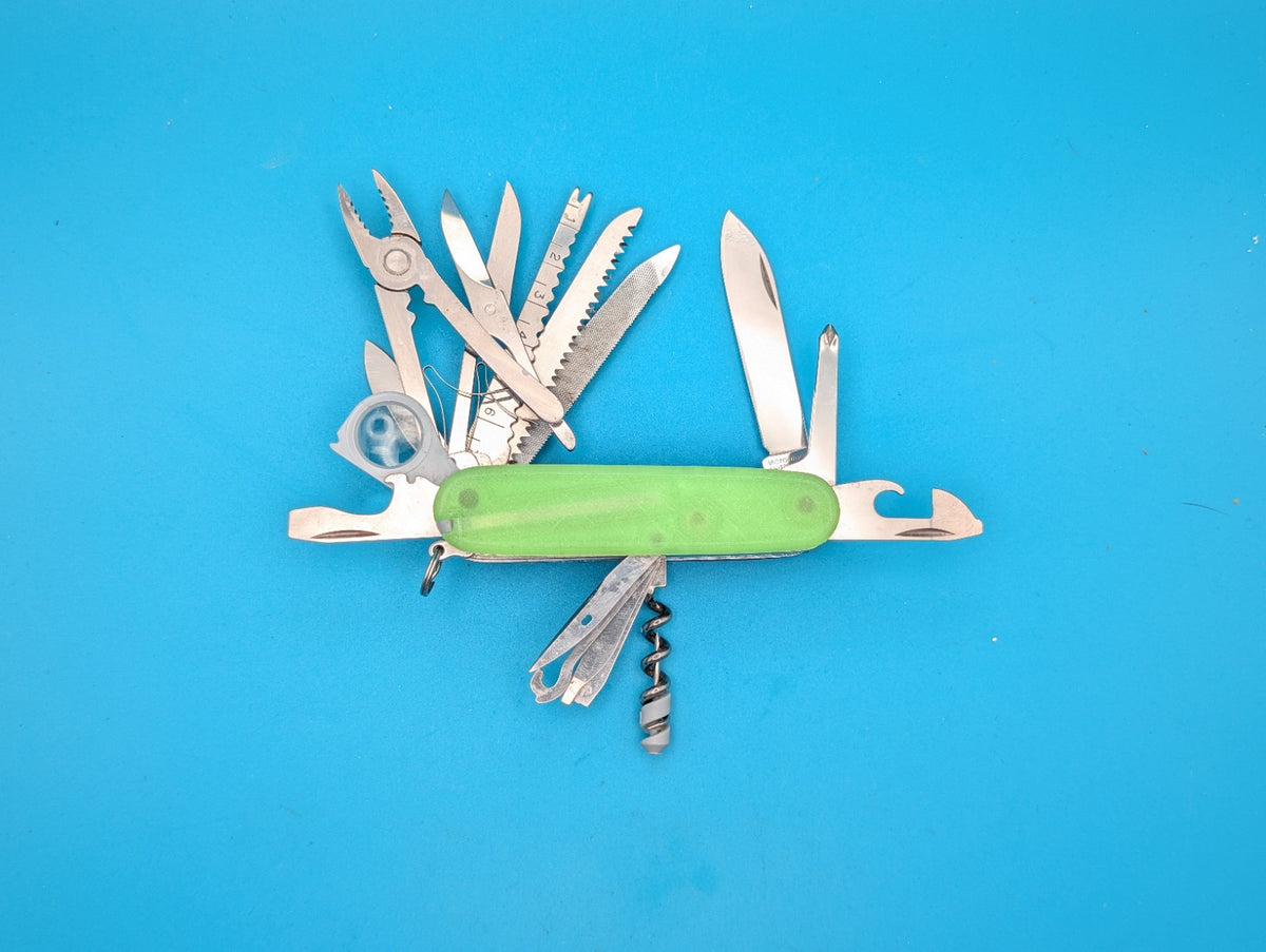 Victorinox SwissChamp Green and Purple Glow in the Dark Swiss Army Knife! 91mm