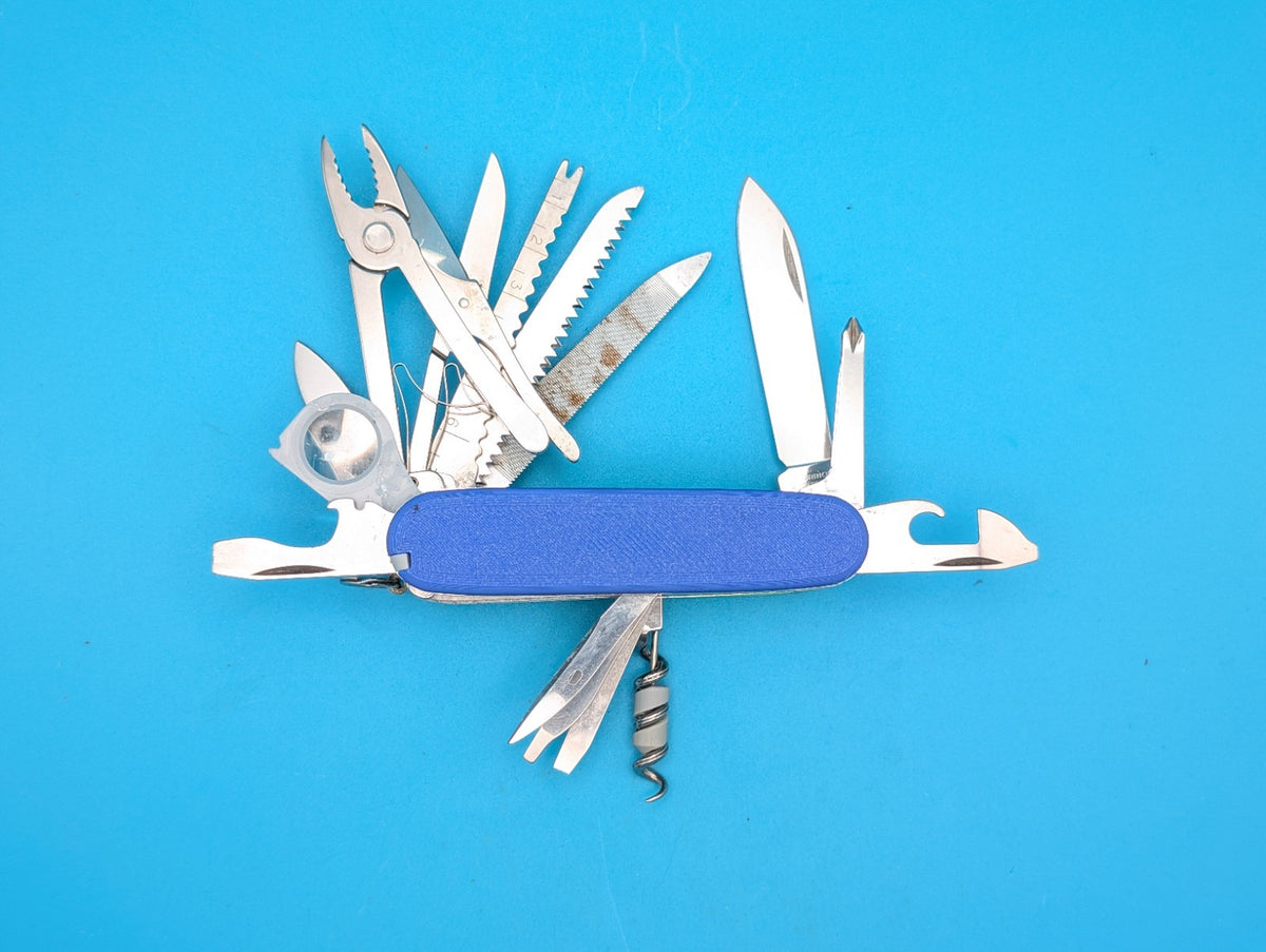 Custom Victorinox SwissChamp Blue & Green Swiss Army Knife Multi-Tool!