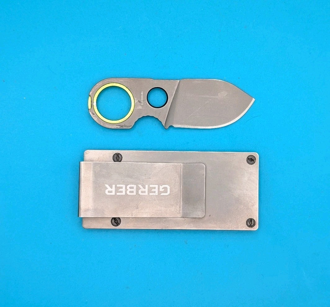 Gerber GDC Money Clip Knife Finger Loop EDC Credit Card Holder G10