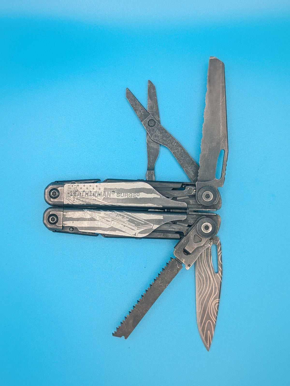 Leatherman Surge Heavy Duty Multi-Tool! GOOD WORKING CONDITION! BLACK OXIDE!