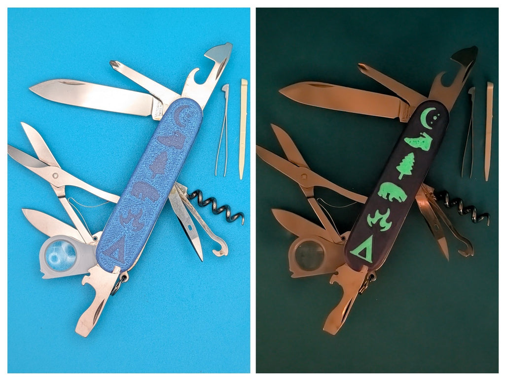 CUSTOM VICTORINOX EXPLORER GLOW IN THE DARK SWISS ARMY KNIFE MULTI TOOL! 91mm