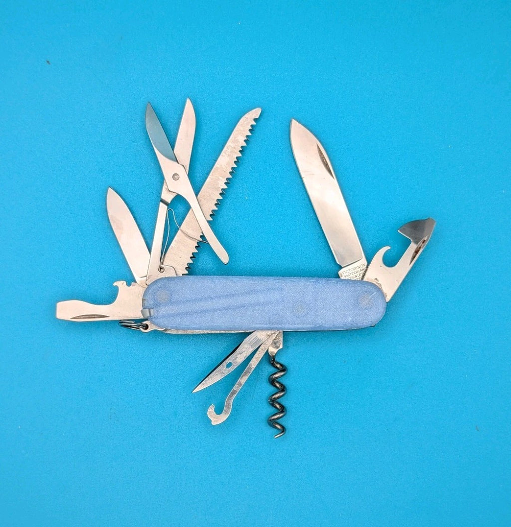 Custom Victorinox Huntsman Firefly Blue Glow in the Dark Swiss Army Knife! 91mm