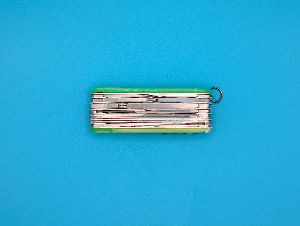 Custom Victorinox SwissChamp Firefly Green Glow in the Dark Knife Multi-Tool!