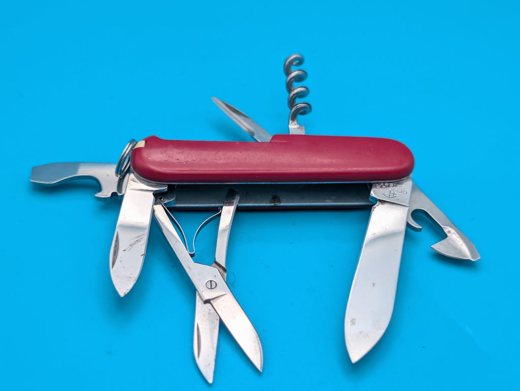 Vintage Victorinox 84mm Small Climber Swiss Army Knife Multi Tool! Red!