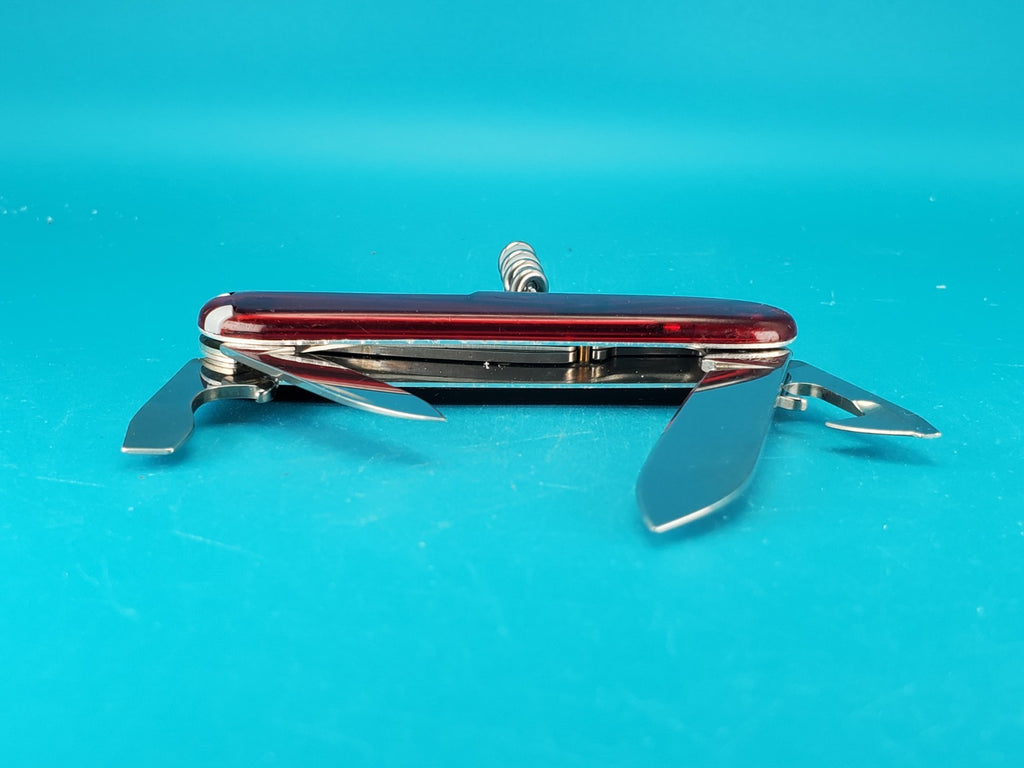 Victorinox Spartan Plus Swiss Army Knife Multi Tool! RED TRANSLUCENT! RETIRED
