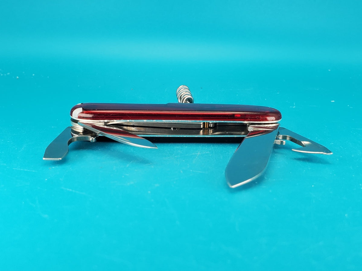 Victorinox Spartan Plus Swiss Army Knife Multi Tool! RED TRANSLUCENT! RETIRED