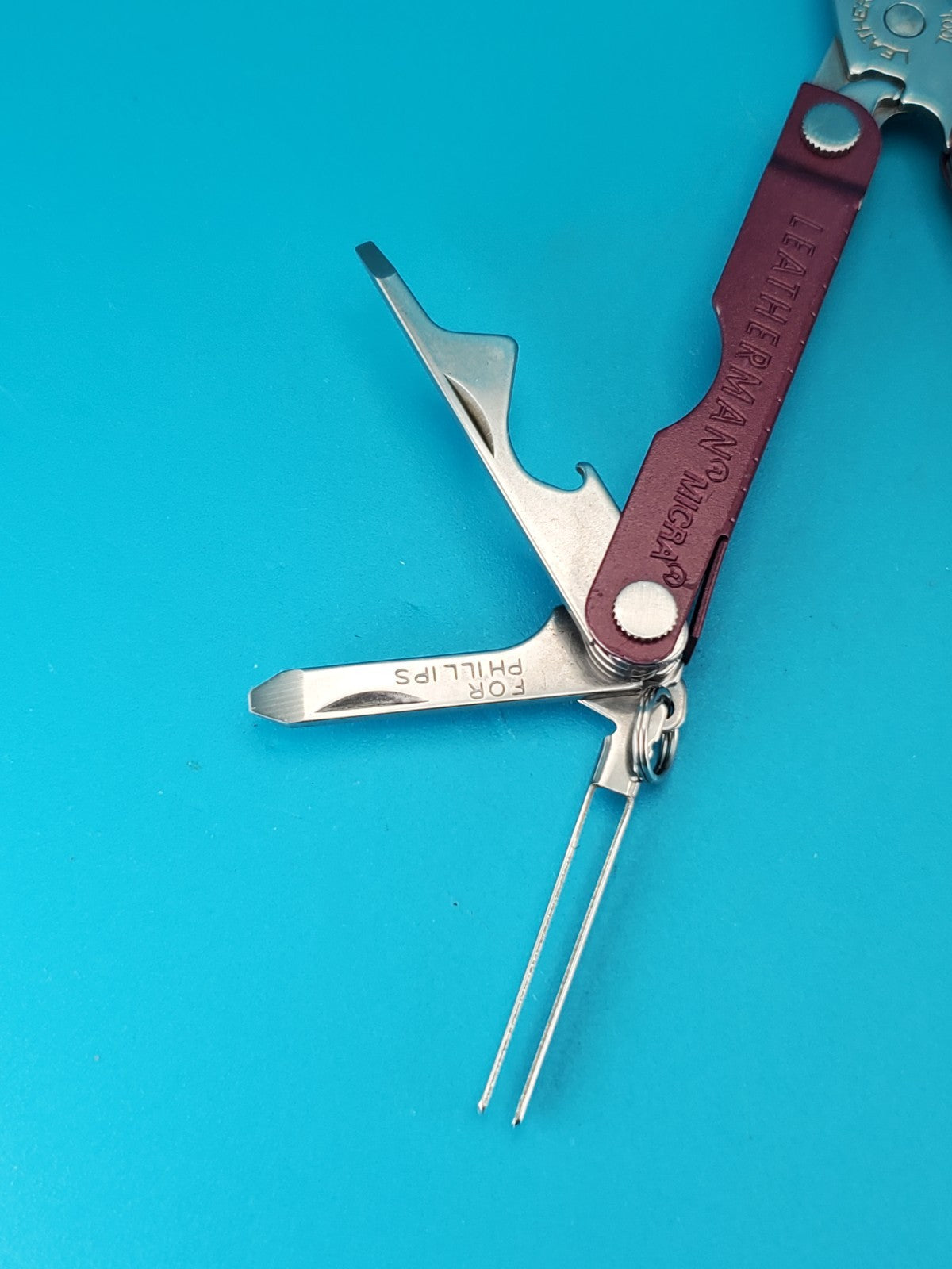 Leatherman Micra Multi-Tool, Knife, Scissors, Key Ring, Cherry Red!