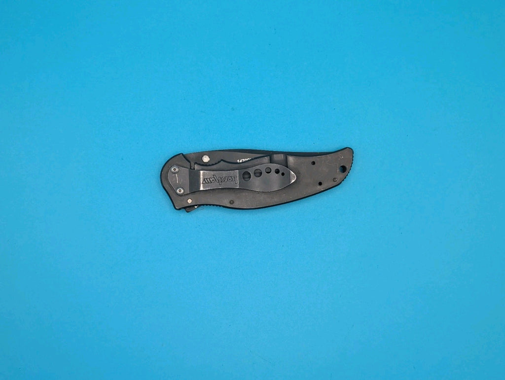 Retired Kershaw Storm 1470BLK Plain Edge Folding Pocket Knife! Black!