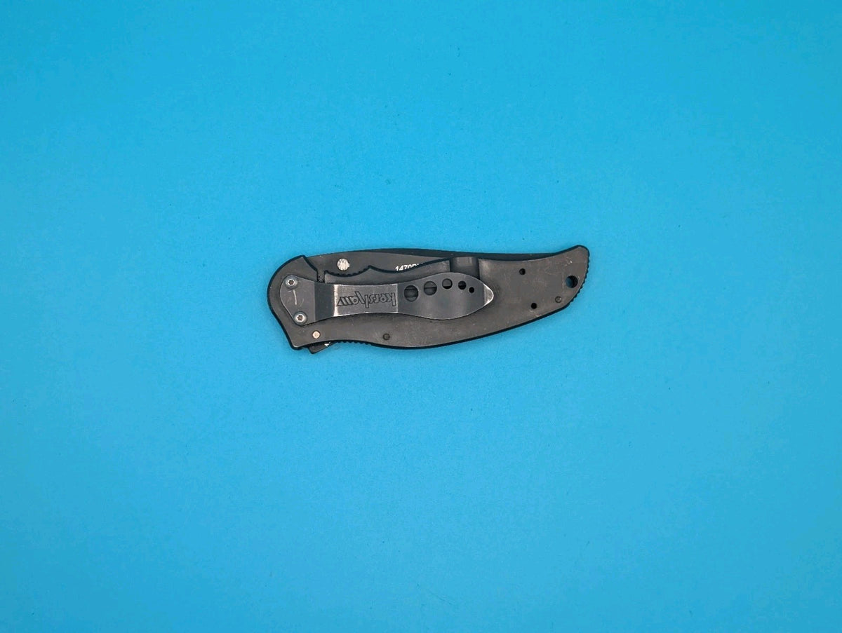 Retired Kershaw Storm 1470BLK Plain Edge Folding Pocket Knife! Black!