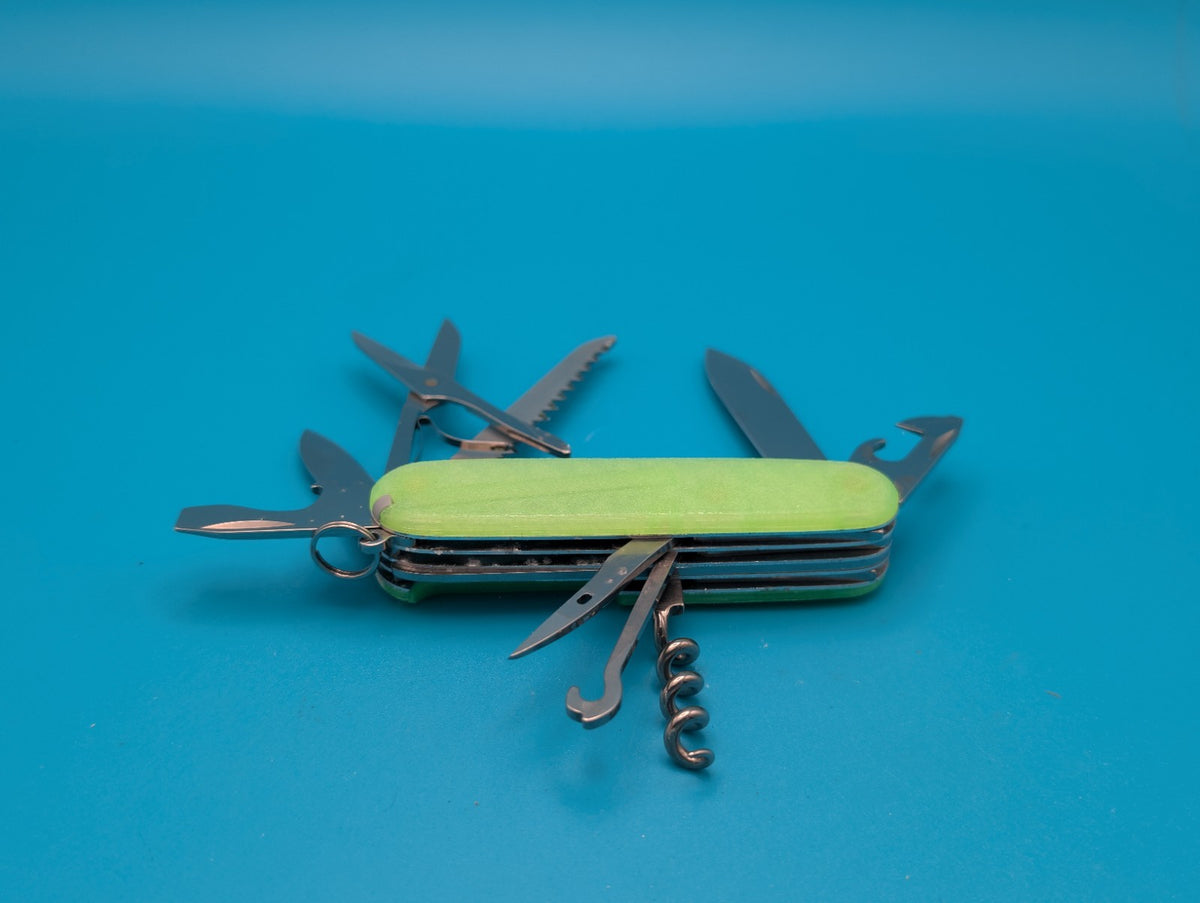 Custom Victorinox Huntsman Firefly Green Glow in the Dark Swiss Army Knife! 91mm