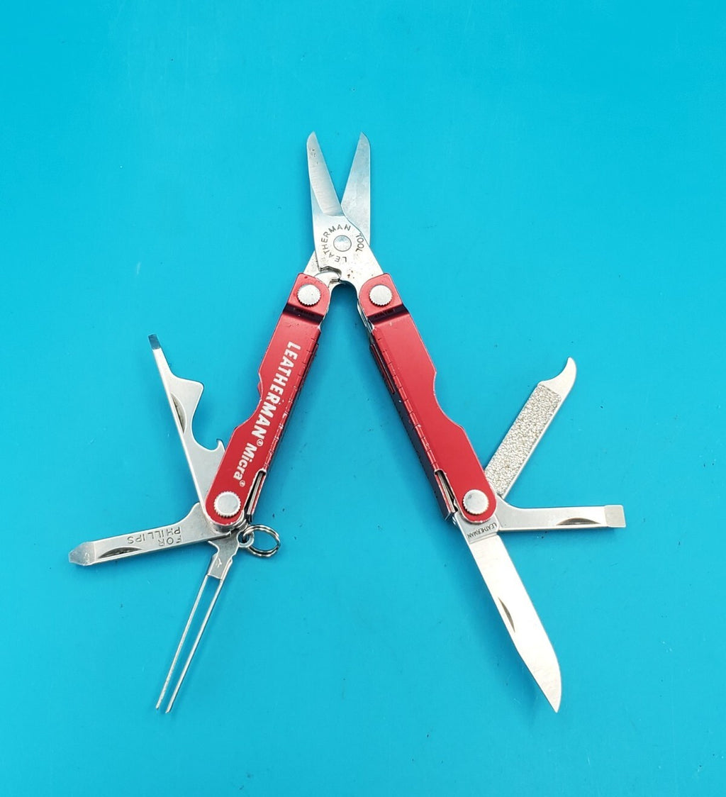 Leatherman Micra Multi-Tool, Knife, Scissors, Key Ring, Red
