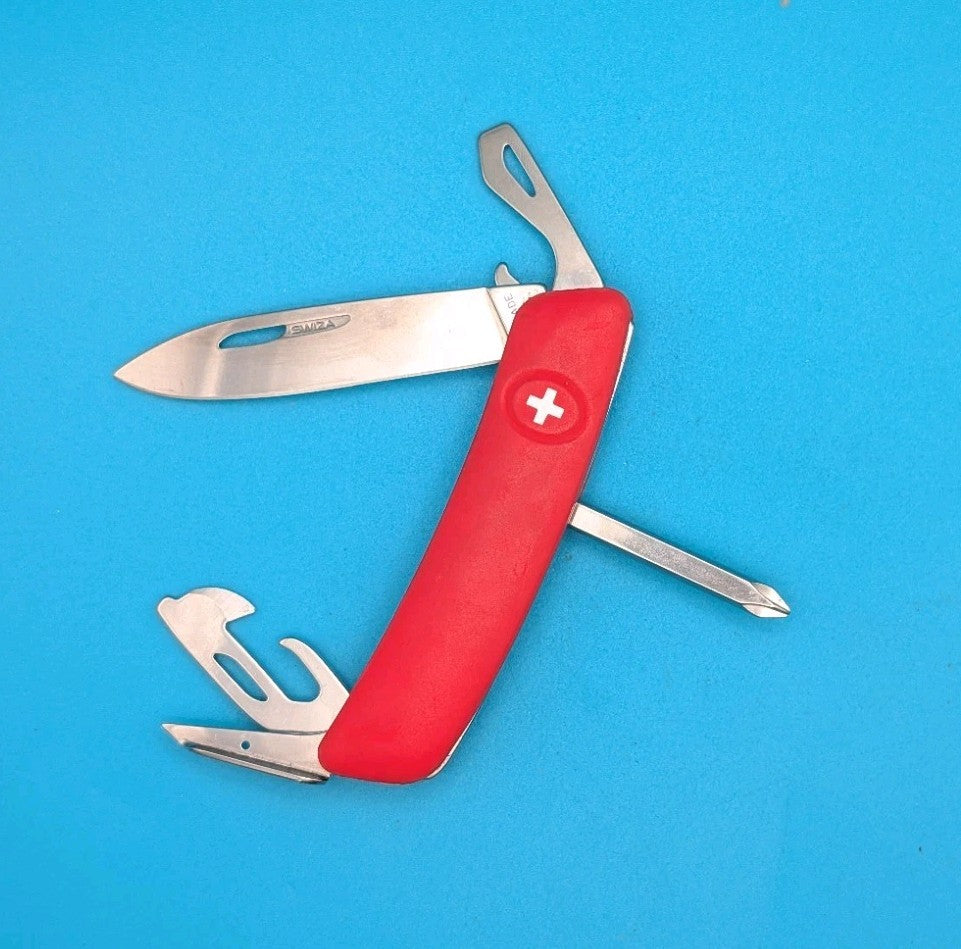 Swiza D16-123 Swiss Pocket Knife Stainless Steel Blades OD Red Synthetic Handle