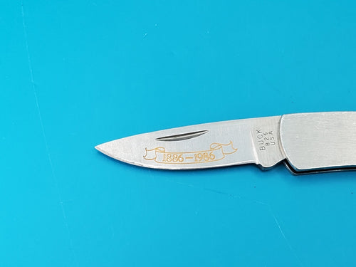 Buck 526 USA Executive Stainless Steel Pocket Knife Plain Edge Lockback, 1986