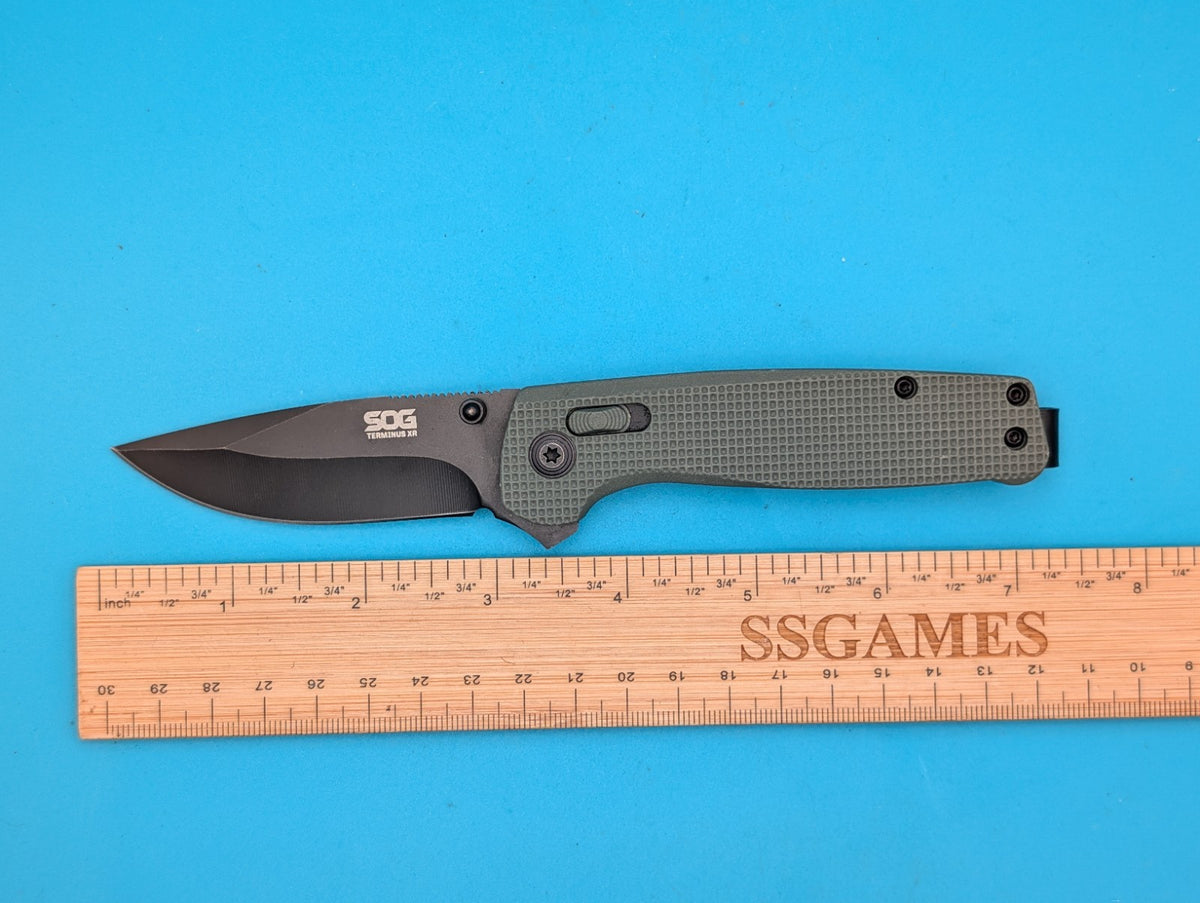 Sog Terminus XR 2.95" D2 Steel Blade Folding Knife! Green! Limited Series!