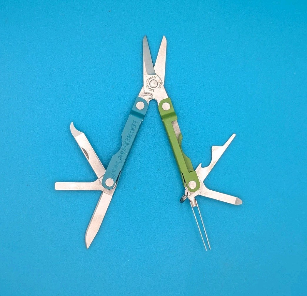 Leatherman Micra Multi-Tool, Knife, Scissors, Key Ring, Teal Twist!