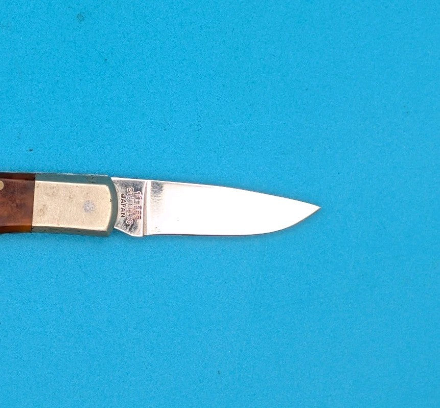 Vintage Edgemark Cavalier Pocket Knife 11-332 Stainless Lockback Japan