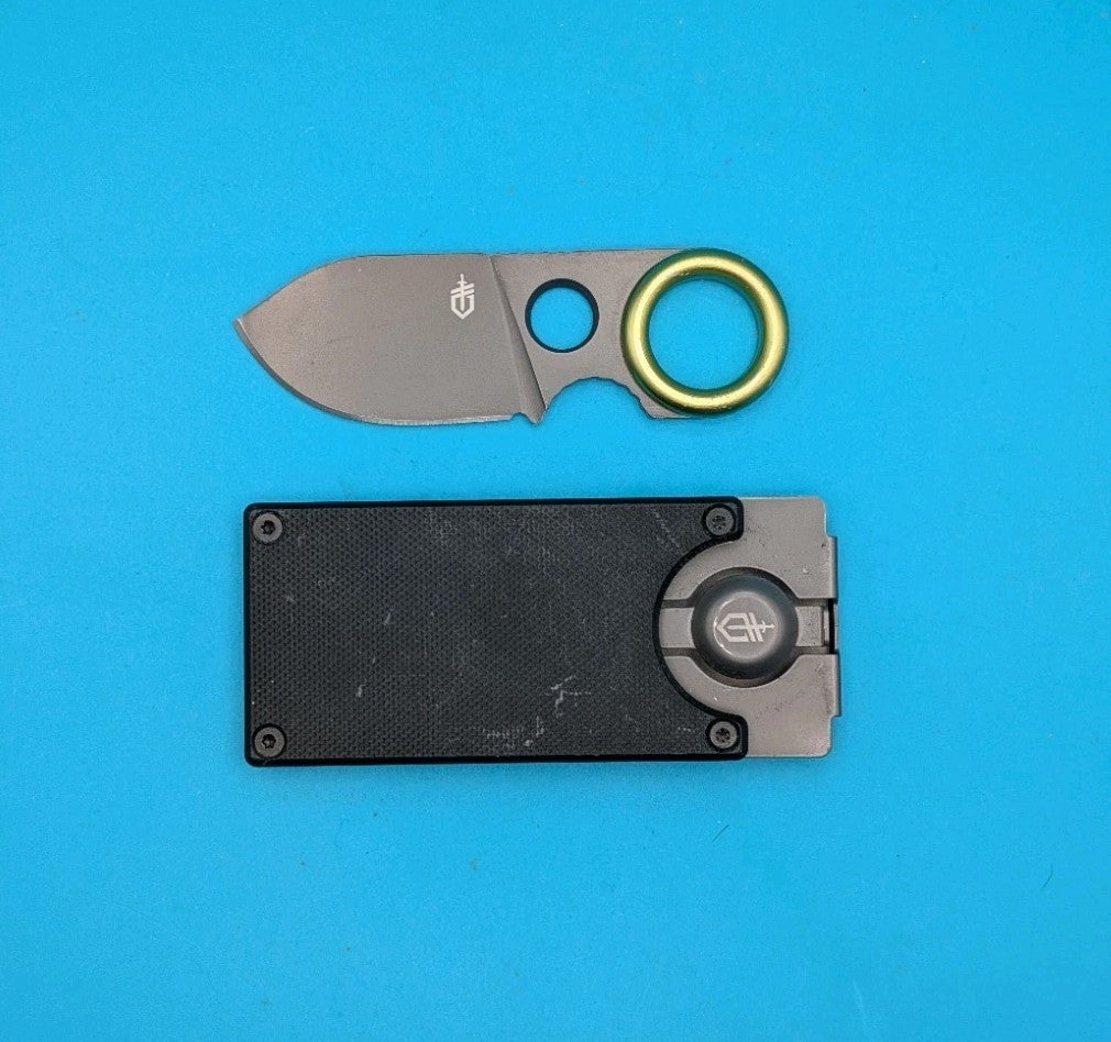 Gerber GDC Money Clip Knife Finger Loop EDC Credit Card Holder G10