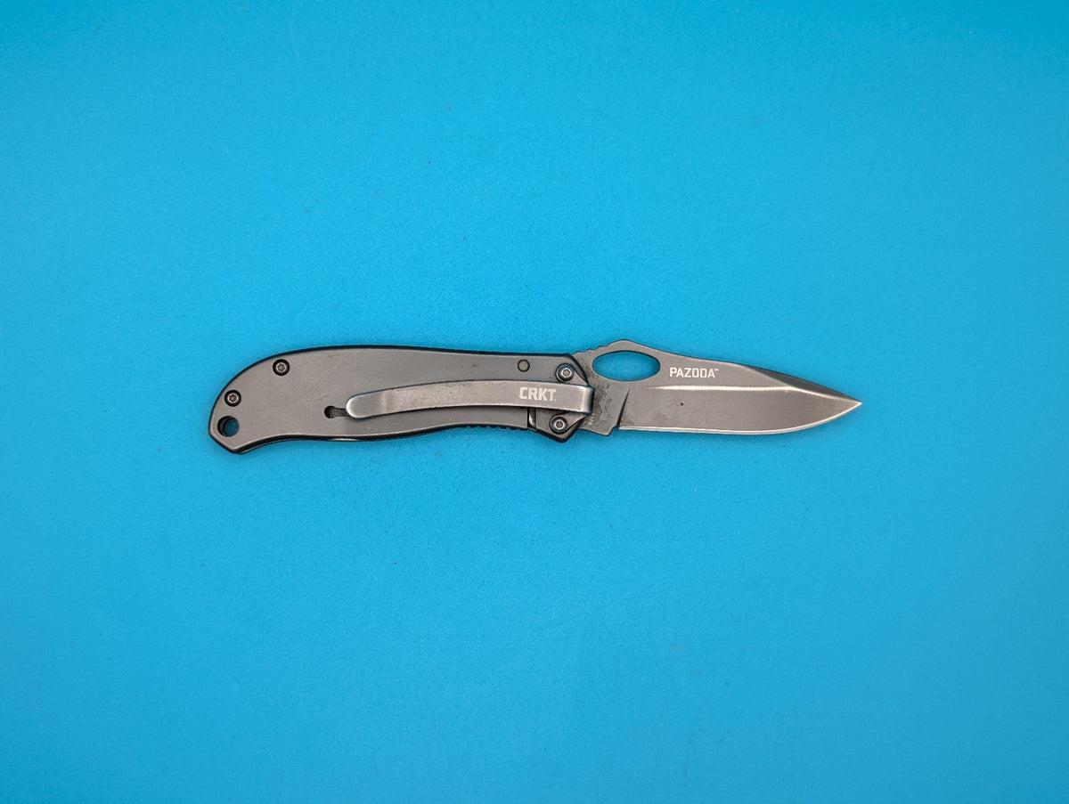 CRKT 6480 Pazoda Folding Pocket Knife Gray Plain Edge Frame Lock!
