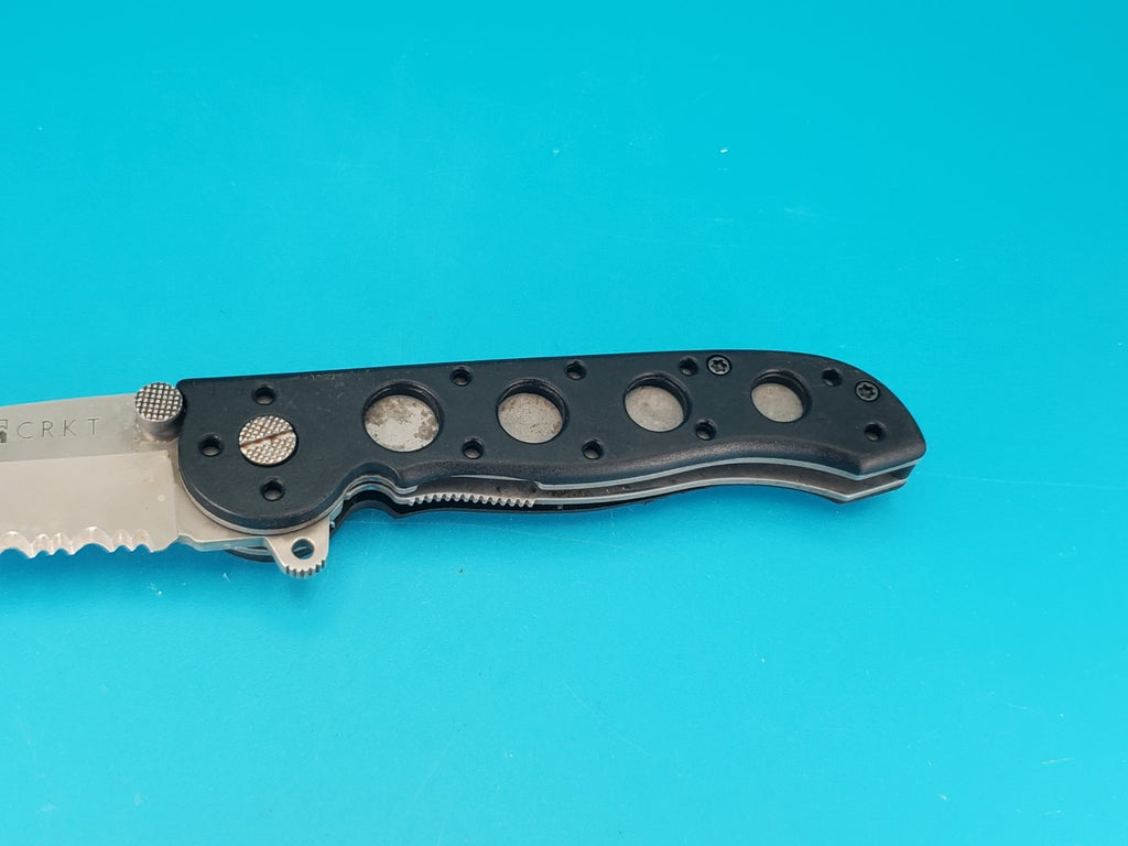 CRKT M16-12Z Black Handle Combo Edge Folding Pocket Knife!