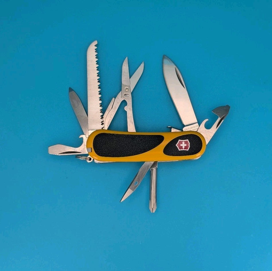 Victorinox EvoGrip S18 Yellow & Black Swiss Army Knife Multi Tool!