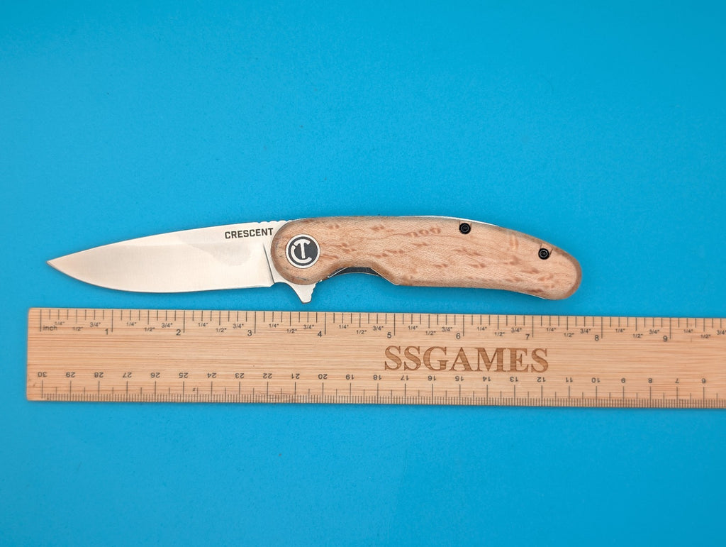 Crescent 3-1/4In Drop Point Aluminum Handle Pocket Knife CPK325A 3.25" Used
