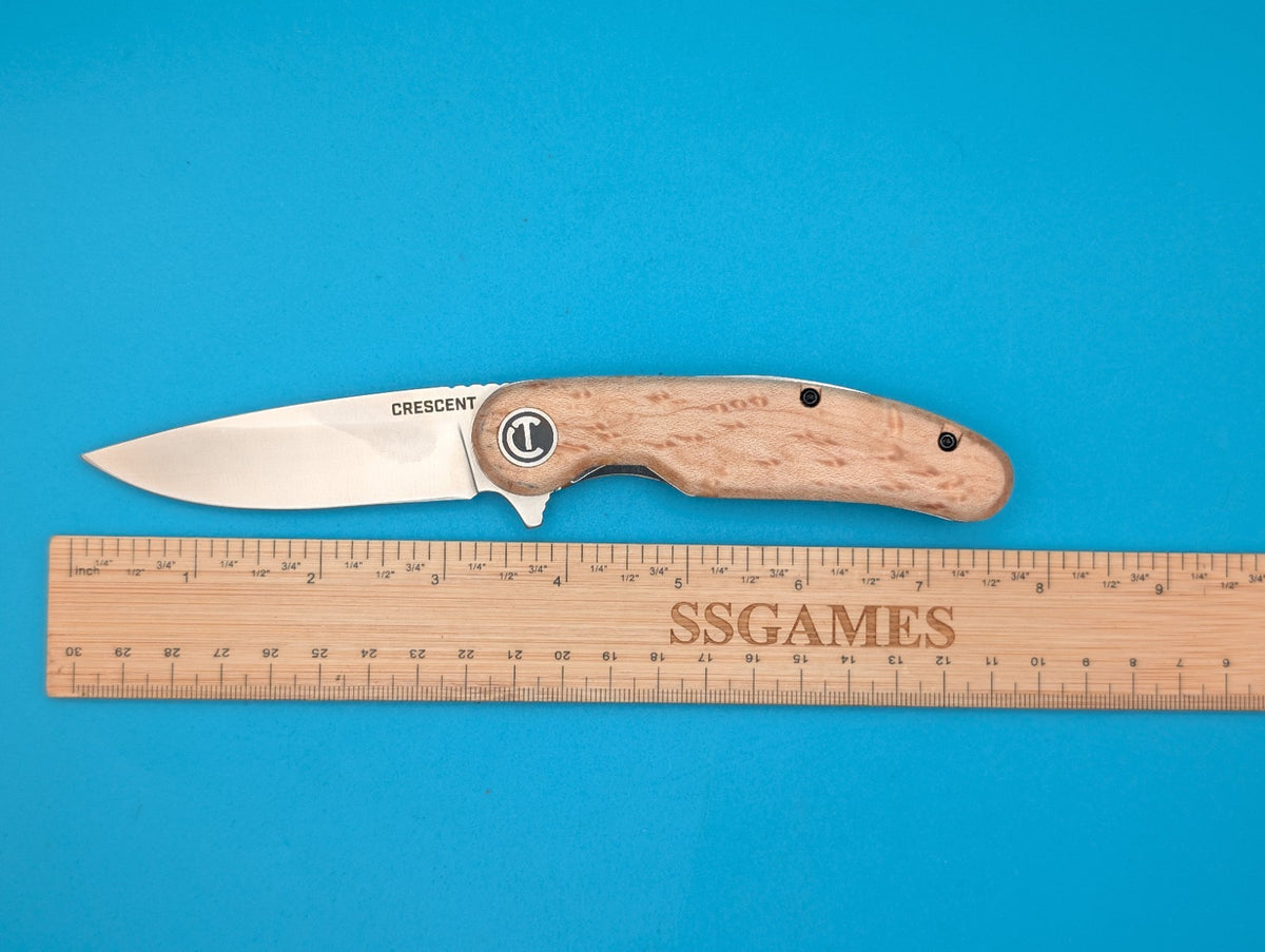 Crescent 3-1/4In Drop Point Aluminum Handle Pocket Knife CPK325A 3.25" Used