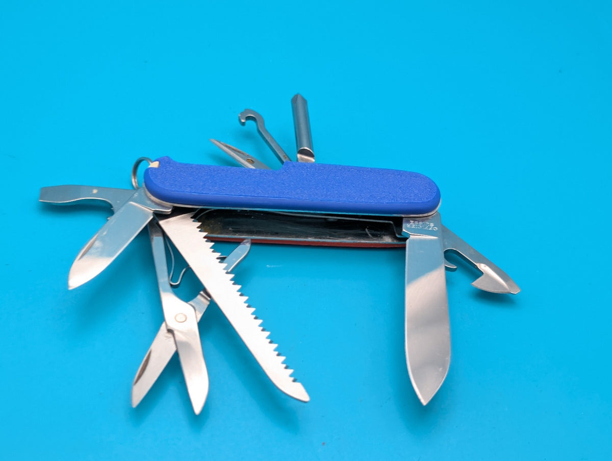 Custom Victorinox Fieldmaster Red & Blue Swiss Army Knife Multi Tool!