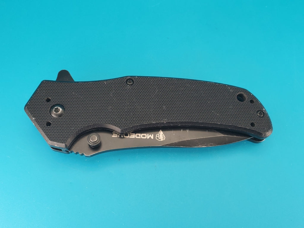 MODEONE KNIVES MO-FK-003-6 Plain Edge Frame Lock Black Folding Pocket Knife!