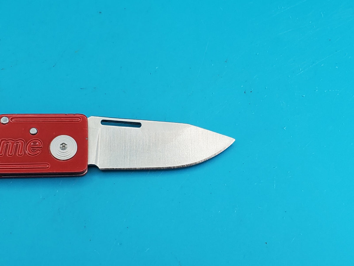 Supreme Red SOG Keytron Folding Pocket Knife Lockback Bottle Opener