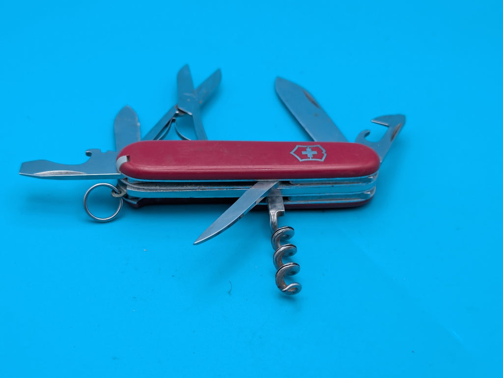Vintage Victorinox 84mm Small Climber Swiss Army Knife Multi Tool! Red!