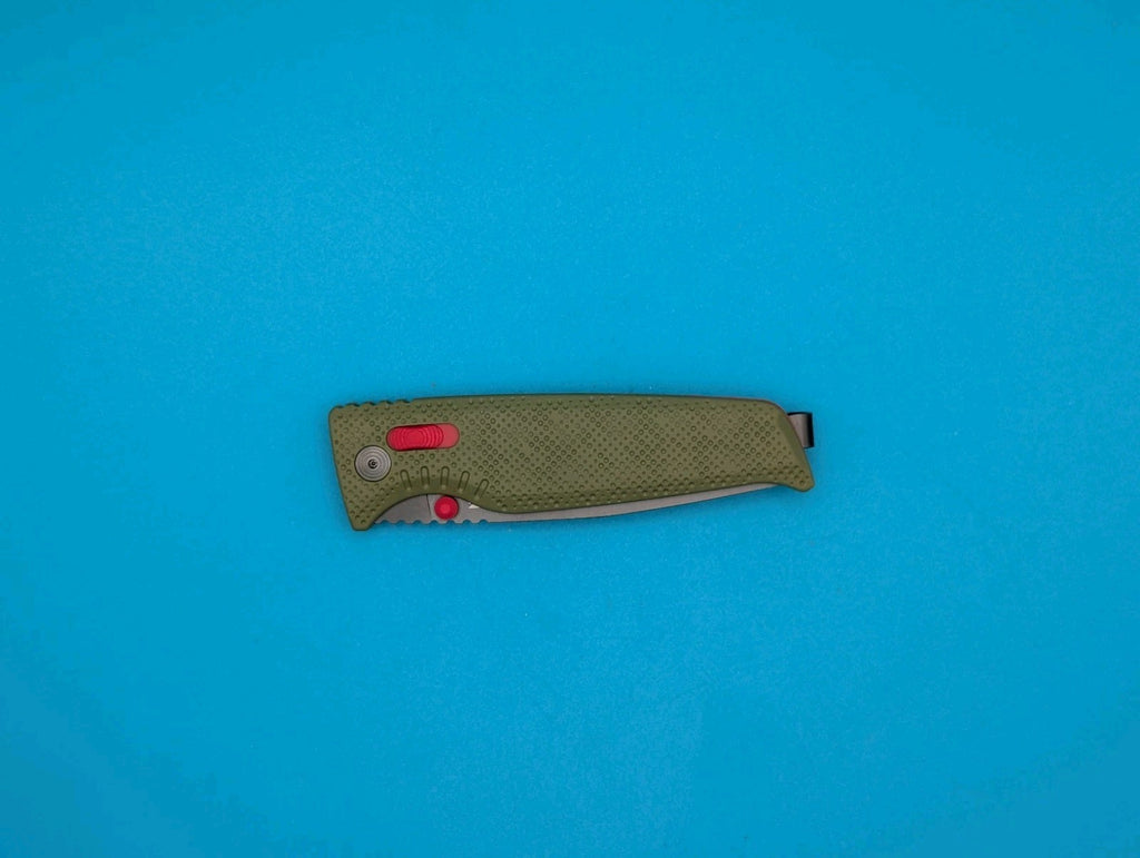 SOG Altair XR Field Green Stone Blue CRYO 154CM Folding Knife NEW