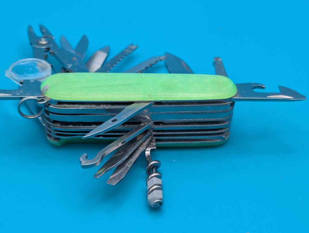 Custom Victorinox SwissChamp Firefly Green Glow in the Dark Knife Multi-Tool!