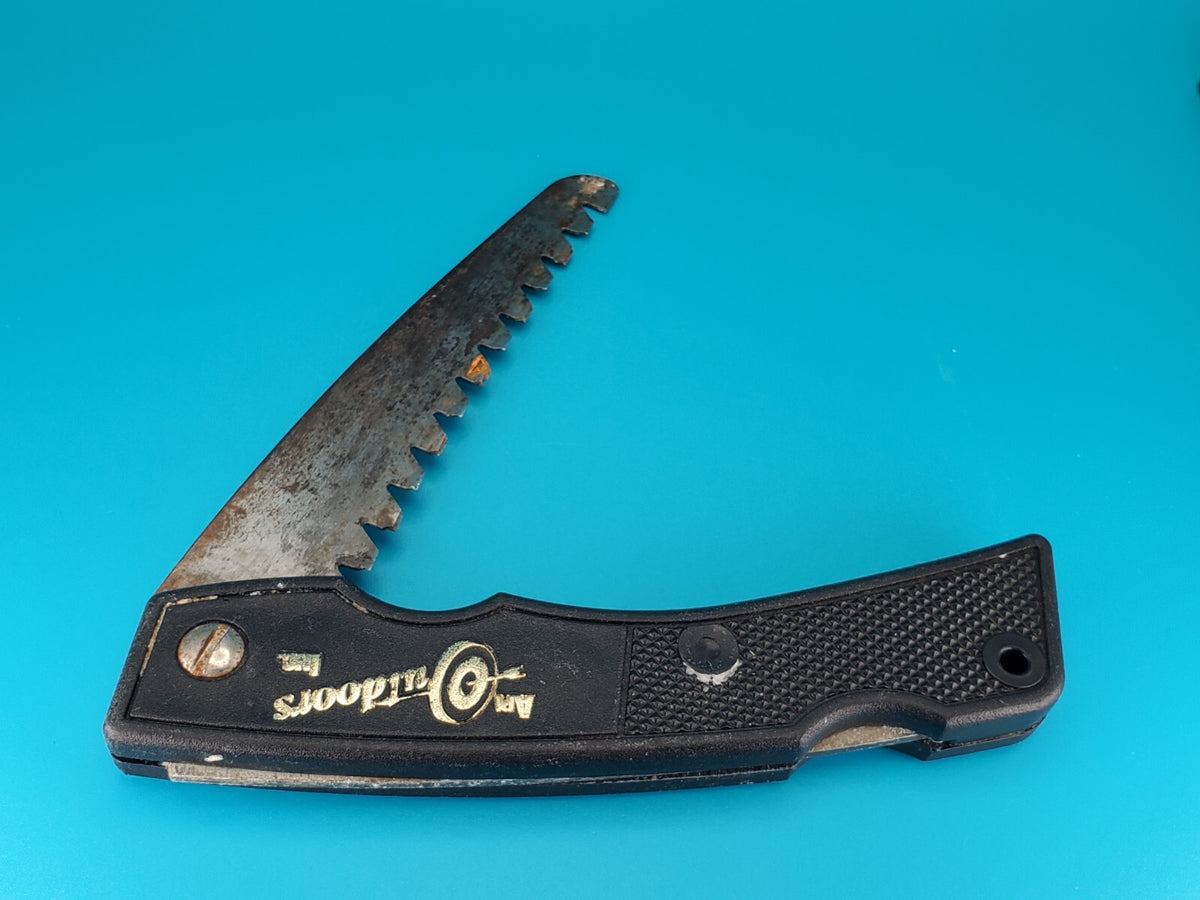 API Outdoors Golden Buck Folding Serrated Saw Knife Curved Blade!