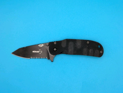 Boker Plus Trance AUS-8 Combo Blade All Black Folding Pocket Knife!