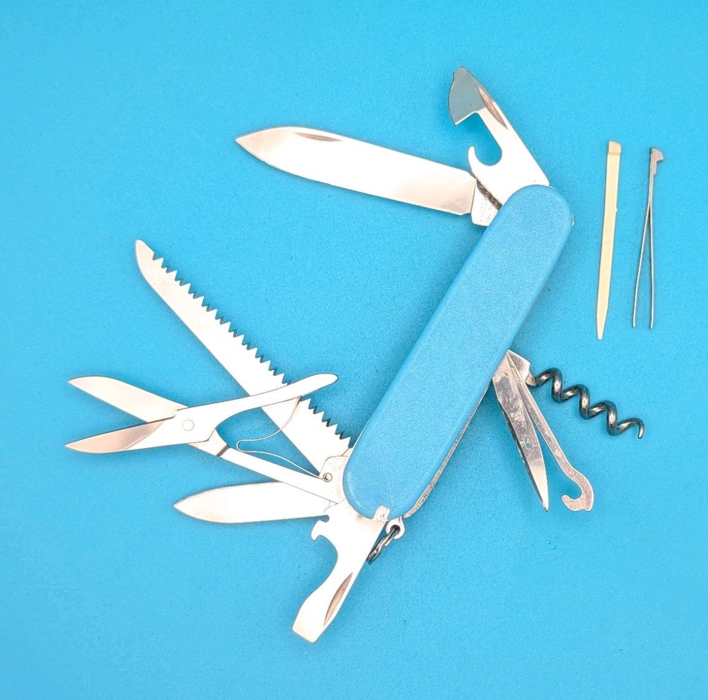 Custom Victorinox Huntsman Blue & Orange Glow in the Dark Swiss Army Knife!
