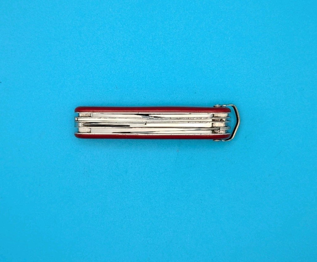 Vintage Victorinox Victoria Red Fisherman Swiss Army Knife Multi Tool! With Bale