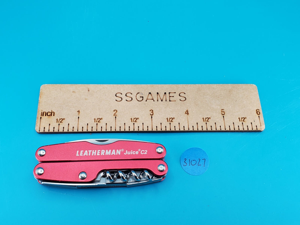 Leatherman Juice C2 Red Multi Tool! RETIRED! NICE! SIGNS & SHAPES