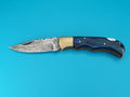 Smoky Mountain Blade Hand Forged Damascus Steel Plain Edge Folding Pocket Knife!
