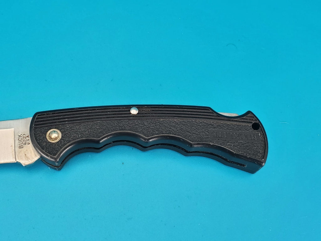 Buck USA 422 Bucklite Black Finger Groove Handle Lockback Knife! 1987 DATE