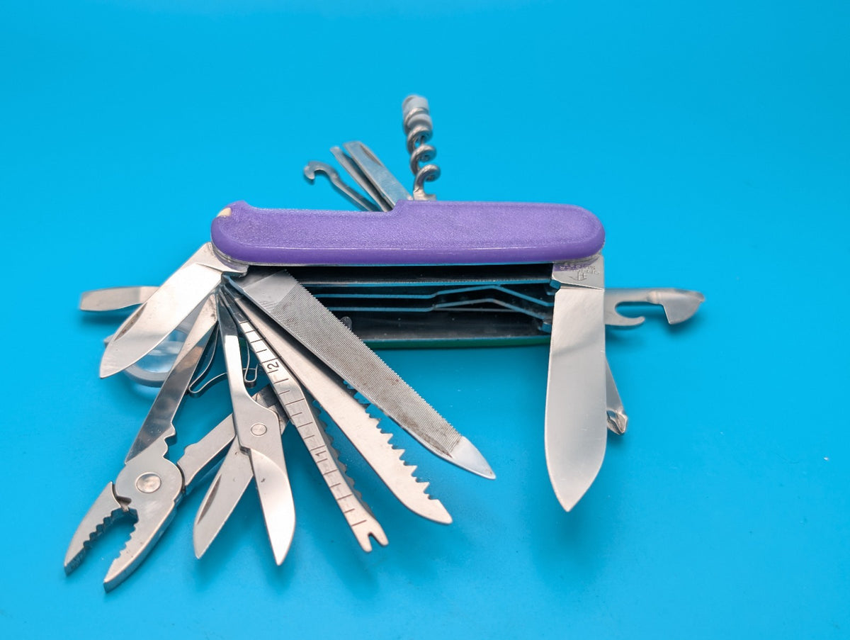 Victorinox SwissChamp Green and Purple Glow in the Dark Swiss Army Knife! 91mm