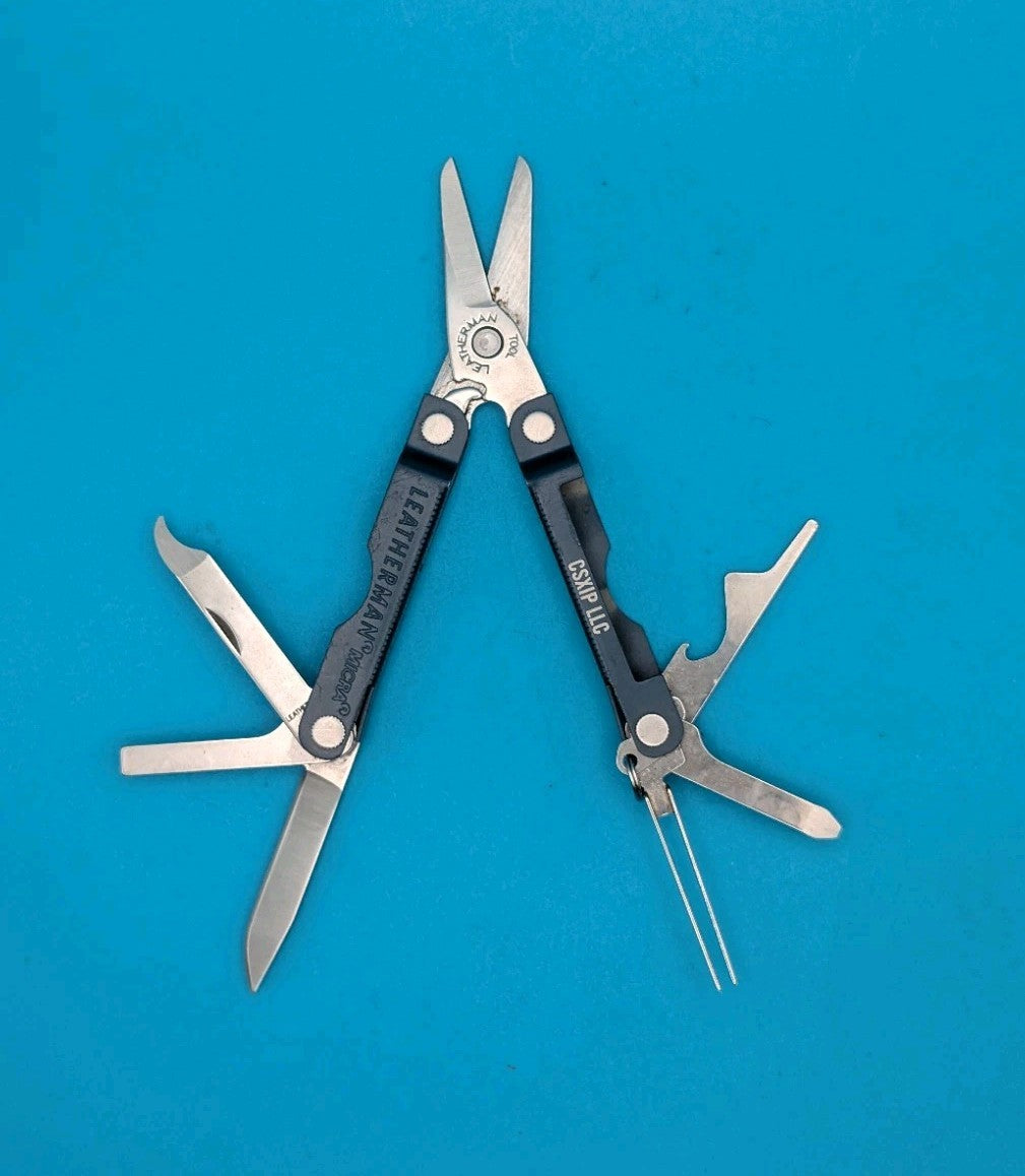 Leatherman Micra Multi-Tool, Knife, Scissors, Key Ring, Blue! CSXIP SECURE DATA